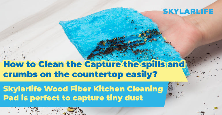 How to Clean and Capture the Spills and Crumbs on the countertop easily?